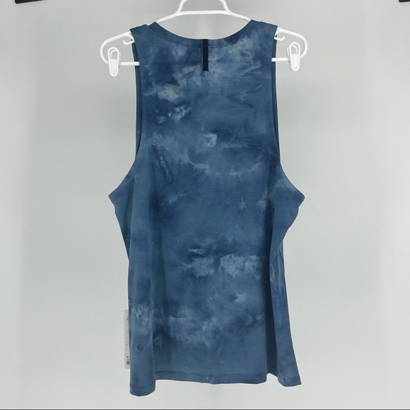 LULULEMON NWT ALWAYS AGILE MEN’S TANK TOP DIAMOND DYE TRUE NAVY BLUE CHAMBRAY - Picture 5 of 11